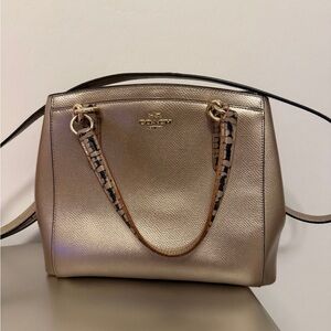 Coach MINETTA CROSSBODY IN METALLIC LEATHER WITH EXOTIC TRIM